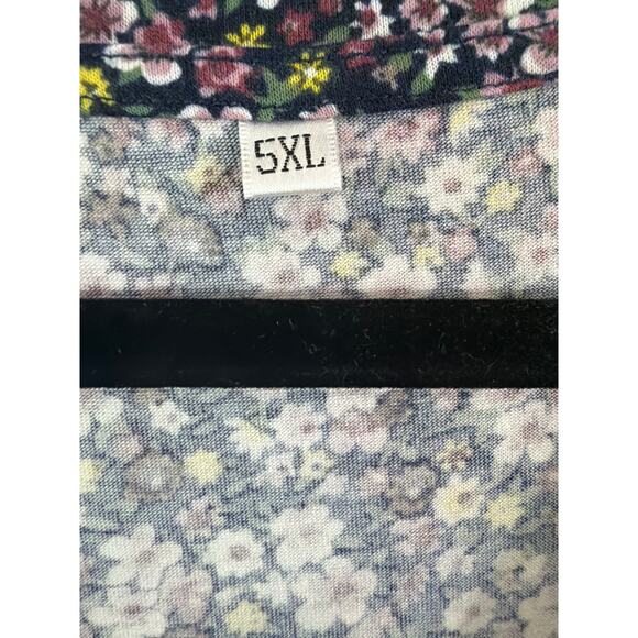 RITERA Women's Plus Size Blue Floral V-Neck Long Sleeve Dress Size 5X - Picture 4 of 5